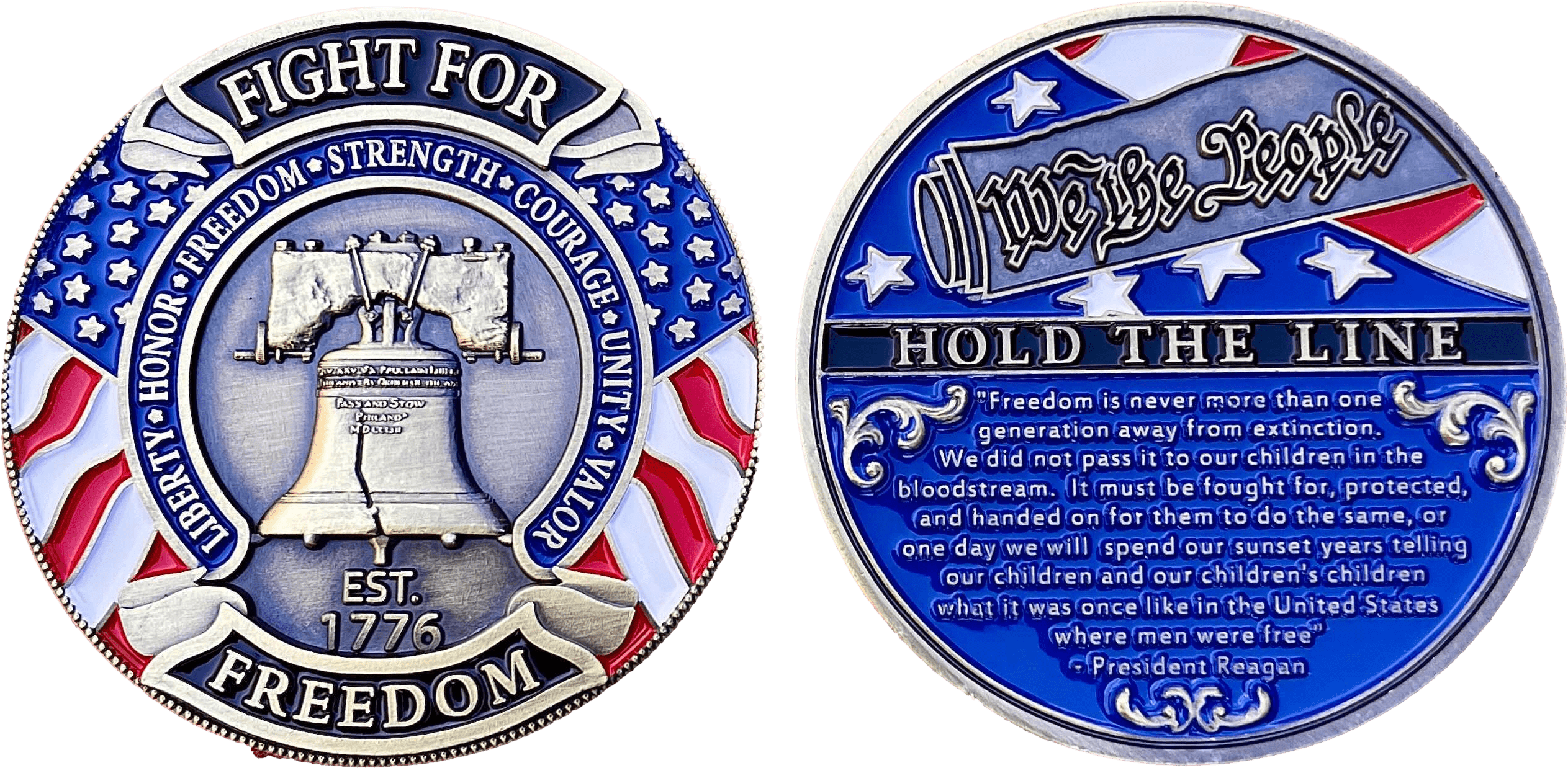 Hold The Line - Fight For Freedom Challenge Coin